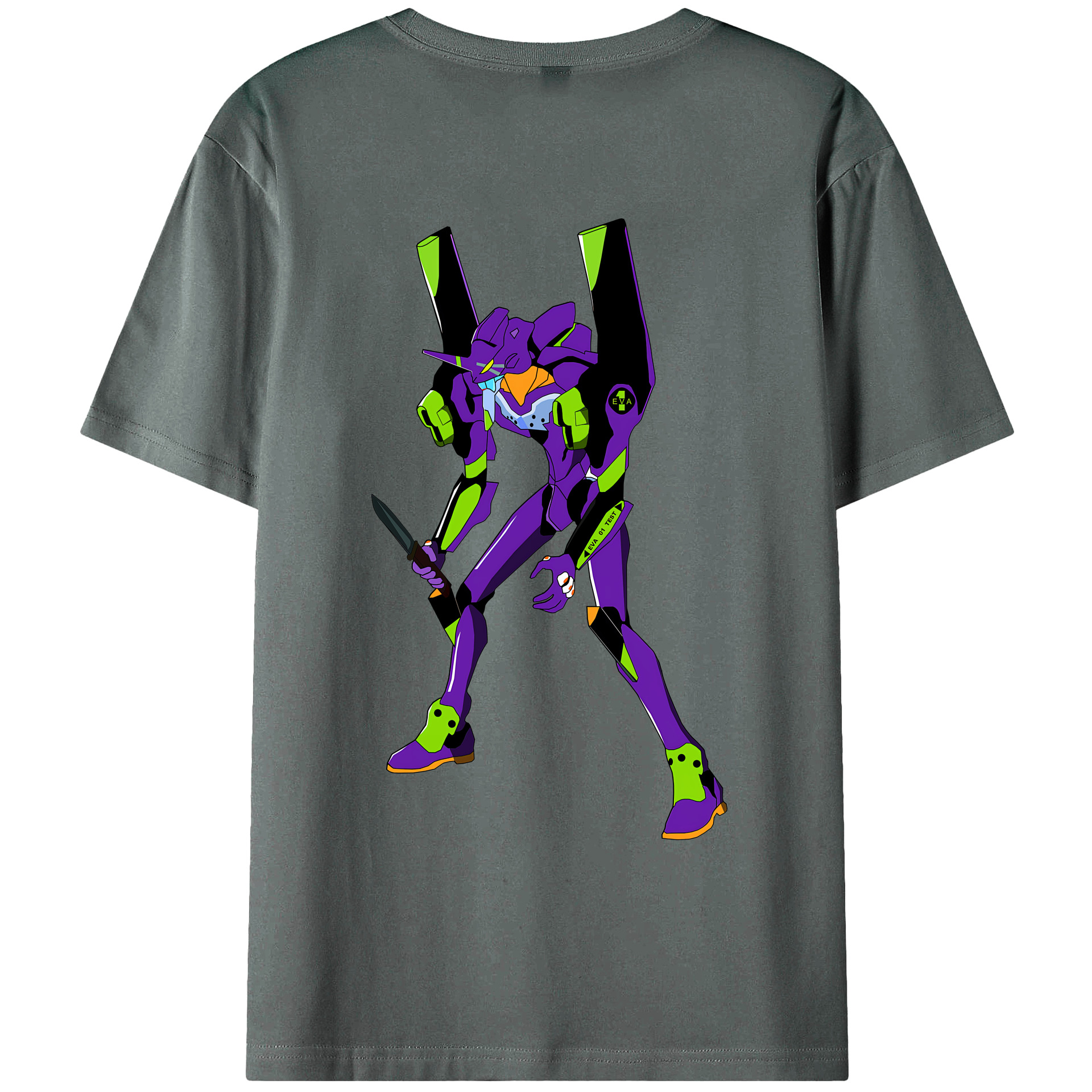 （画像用） EVA 新世紀エヴァンゲリオン 綿100％ メンズ半袖Tシャツ（バックプリント） 通気性
